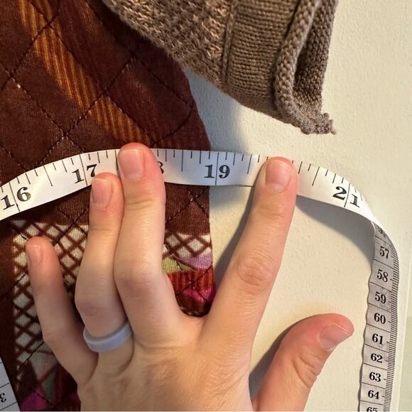 Anthropologie Conditions Apply Tan Mixed Media Quilted Satin Knit Tee/Top Small - Picture 8 of 14